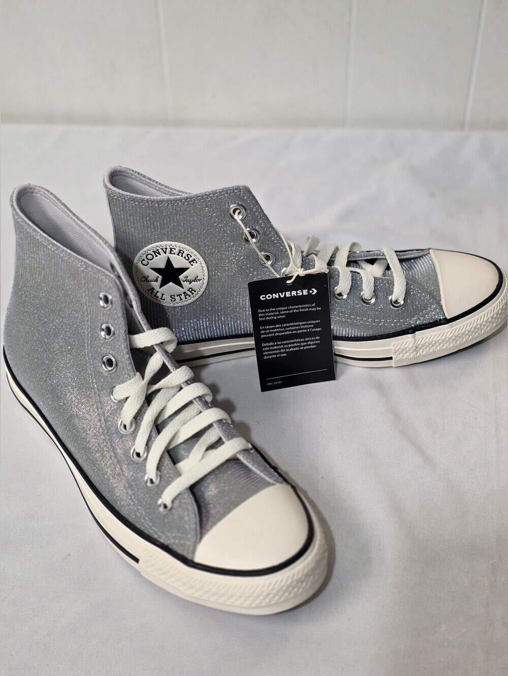 Converse Chuck Taylor All-Star Lace-Up Sparkle High Top Sneakers Womens Size 8.5 - Picture 4 of 12